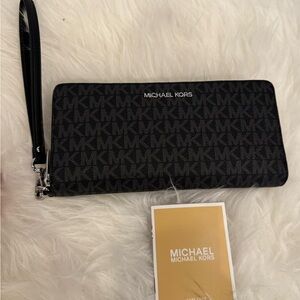 Michael Kors Black Logo Wristlet